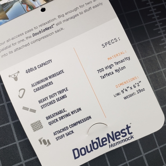 EAGLE NEST OUTFITTERS DOUBLENEST HAMMOCK - ORANGE/GRAY - Picture 4 of 4